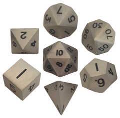 Polyhedral: Metal - Antique Silver 7 Dice Set